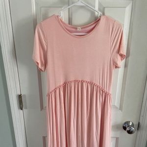Maternity light pink swing dress